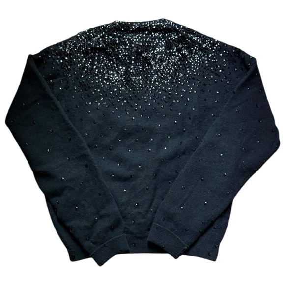 VINTAGE 1950’s Lambs Wool Hand Beaded Button Sweater - Picture 5 of 8